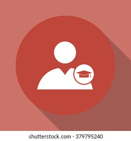 User icon Graduation cap. Flat design style eps 10