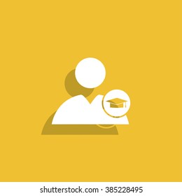 User icon Graduation cap. Flat design style eps 10