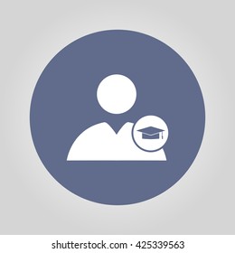 User icon Graduation cap. Flat design style eps 10