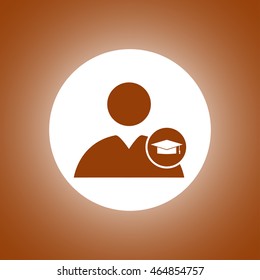 User icon Graduation cap. Flat design style eps 10