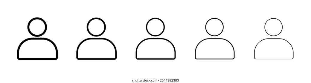 Ícone do usuário conjunto de gráficos. estilo de linha de traçado moderno