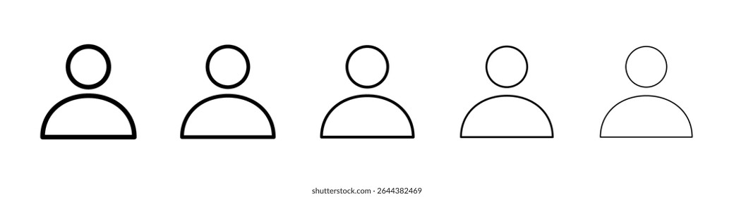 User icon graphic set. trendy stroke line style