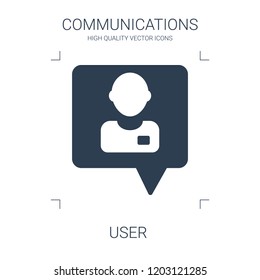 user icon. high quality filled user icon on white background. from communications collection flat trendy vector user symbol. use for web and mobile