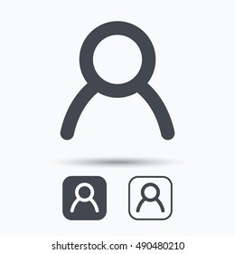 User icon. Human person sign.