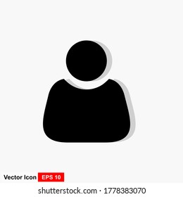 User icon. Human vector. Person silhouette. Avatar icon. Web user symbol. Man sign. Social profile icon.