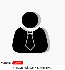 User icon. Human vector. Person silhouette. Avatar icon. Web user symbol. Man sign. Social profile icon.