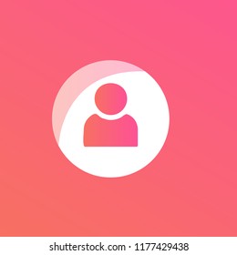 User icon isolated on the gradient background