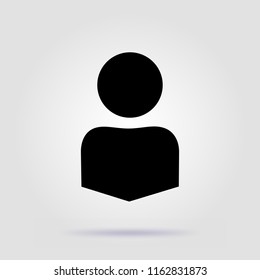 User icon isolated on the gray background