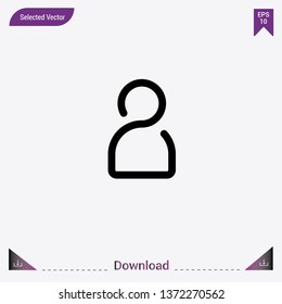 User icon isolated on grey background.Premium symbol for website design, mobile application, logo, ui.Modern, simple, isolated, flat best quality icon for web site designs or mobile apps.