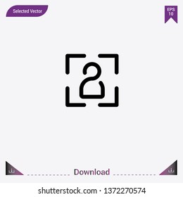 User icon isolated on grey background.Premium symbol for website design, mobile application, logo, ui.Modern, simple, isolated, flat best quality icon for web site designs or mobile apps.