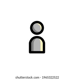 User Icon, isolated on white. User Interface Outline Icon.
