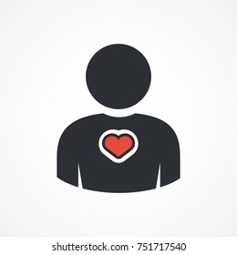 User icon. Like. Social Media, Teamwork concept. Customer icon. Love symbol. Health care management. Heart group icon. Happy businessman icon