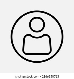 Icono de usuario en estilo de línea sobre la interfaz de usuario, uso para presentación de aplicaciones móviles del sitio web