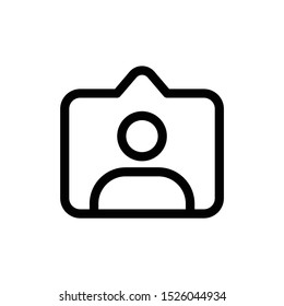 User Icon in line style isolated on grey background. User symbol for your web site design, logo, app, UI. Vector illustration