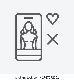User icon line symbol. Isolated vector illustration of icon sign concept for your web site mobile app logo UI design.