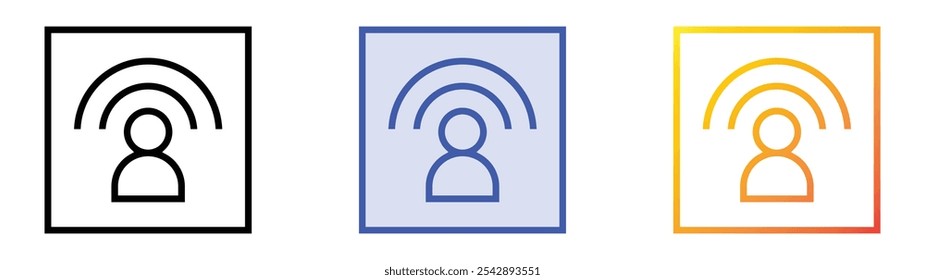 user icon. Linear, Blue Fill and Gradient Style Design Isolated On White Background
