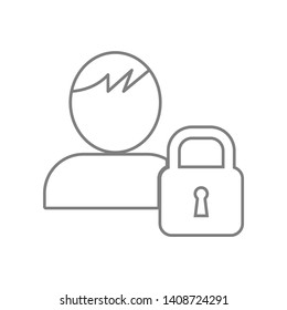 User icon, lock icon. Element of web for mobile concept and web apps icon. Outline, thin line icon for website design and development, app development