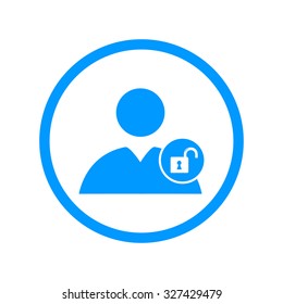 User icon, lock icon.  Flat design style eps 10