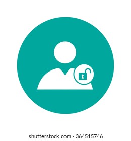 User icon, lock icon.  Flat design style eps 10
