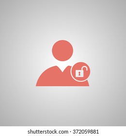 User icon, lock icon.  Flat design style eps 10