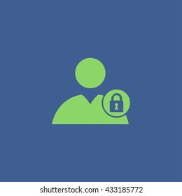 User icon, lock icon. Flat design style eps 10