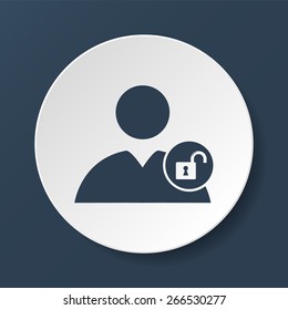 User icon, lock icon.  Vector flat Illustrator EPS 10