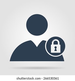 User icon, lock icon.  Vector flat Illustrator EPS 10