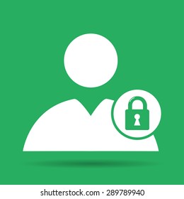 User icon, lock icon.  Vector flat Illustrator EPS 10