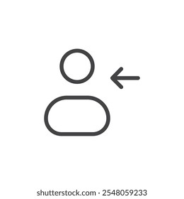 Icono de usuario en conjunto de esquema de símbolo de logotipo