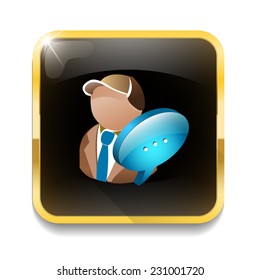 User icon With long shadow over app button