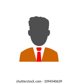 User icon of man in business suit.