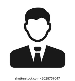 user icon of man in business suit symbol
