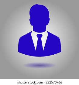 User icon of man in business suit.
