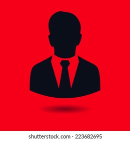 User icon of man in business suit.