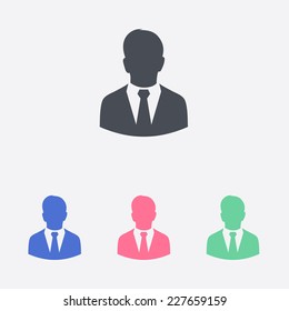 User icon of man in business suit.