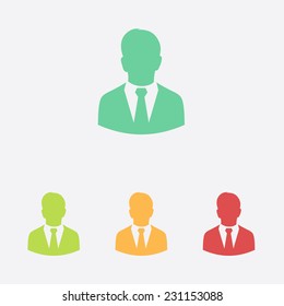 User icon of man in business suit.