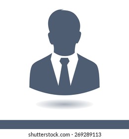 User icon of man in business suit.