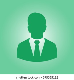 User icon of man in business suit.