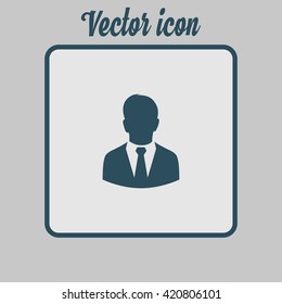 User icon of man in business suit.