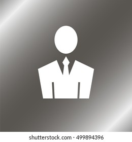 User icon of man in business suit.