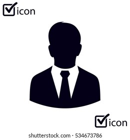 User Icon Of Man In Business Suit.