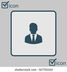 User icon of man in business suit. Flat design style.
