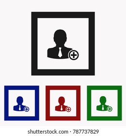 User icon of man. contact vector image
