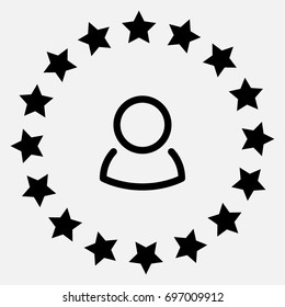 User icon, man vector illustration