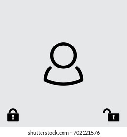 User icon, man vector illustration