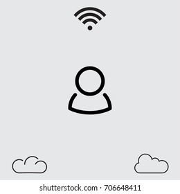 User icon, man vector illustration