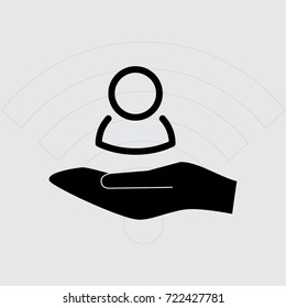 User icon, man vector illustration
