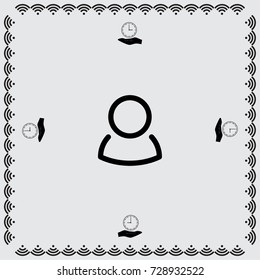 User icon, man vector illustration