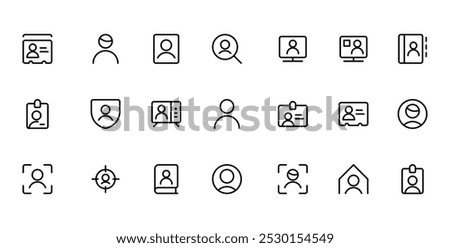 User icon. Man woman user icon vector set. Profile and people silhouette collection. Editable Stroke. and Suitable for Web Page, Mobile App, UI, UX design.