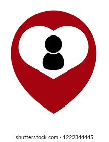 user icon and map pin